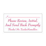 [ Thumbnail: Review Request and Teacher Name Rubber Stamp ]