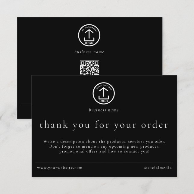 Review Thank You Order Packaging Business Logo Card (Front/Back)