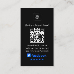 Review Us QR Rating Black Professional Style Business Card