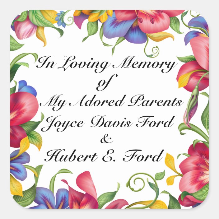 revised-bookplate-in-memoriam-donation-square-sticker-zazzle