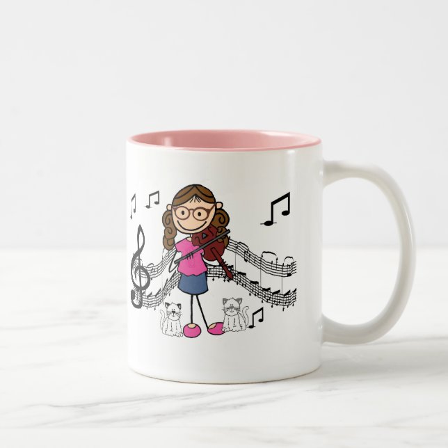 REVISED Customized Stick Figure Violin Player Mug (Right)