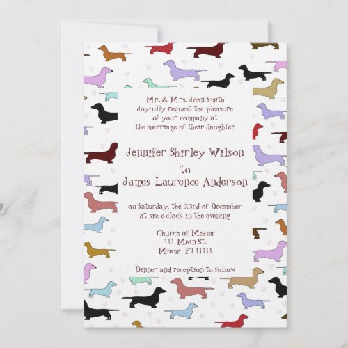Revised Dachshund Wedding Invitation