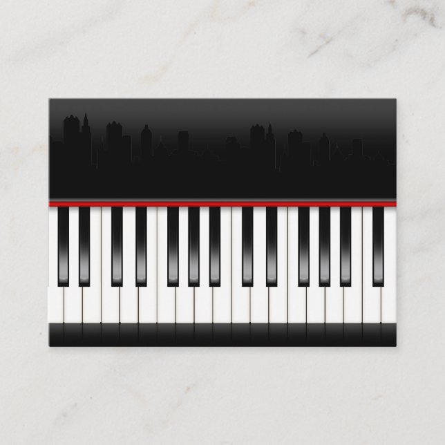 Revised Piano With Skyline - SRF Business Card (Front)