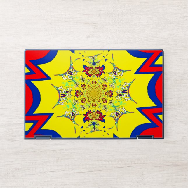 Revitalize Your Tech: Colorful Damask Design HP Laptop Skin (Front)