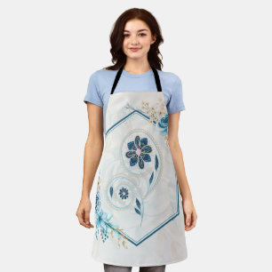 Revitalizing Life, Blue and Teal Floral Apron