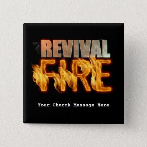 Revival fire church outreach typography evangelism button