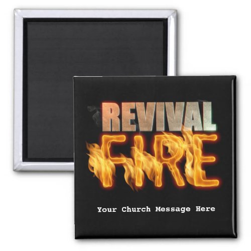 Revival fire church outreach typography evangelism magnet
