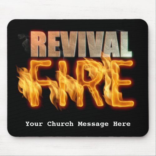 Revival fire church outreach typography evangelism mouse pad