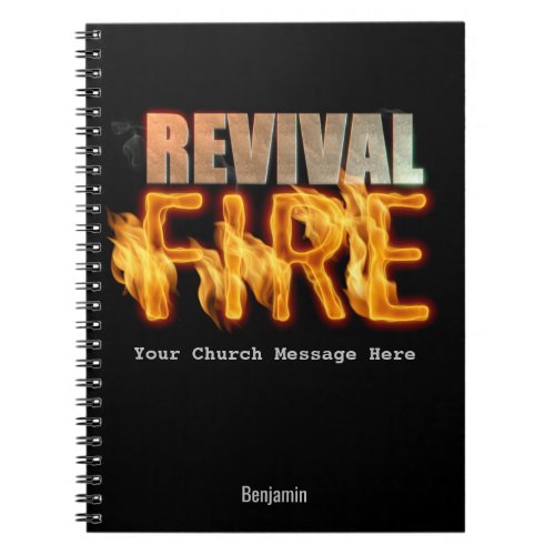 Revival fire church outreach typography evangelism notebook