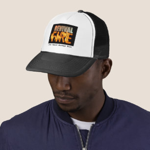 Revival fire church outreach typography evangelism trucker hat