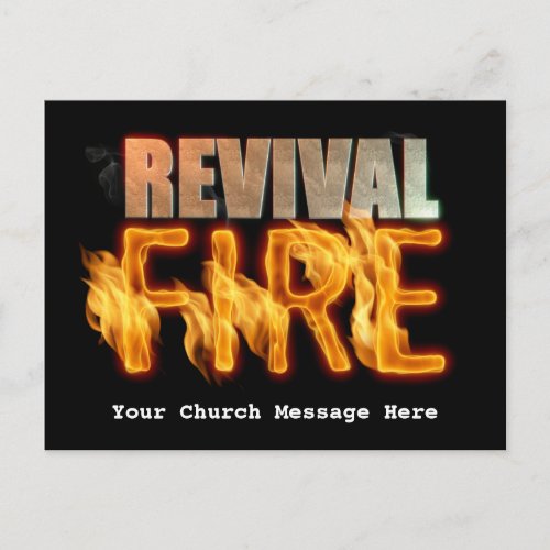 Revival fire evangelism christian church outreach postcard