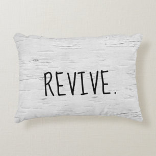 REVIVE Text On Birch Tree  Accent Pillow