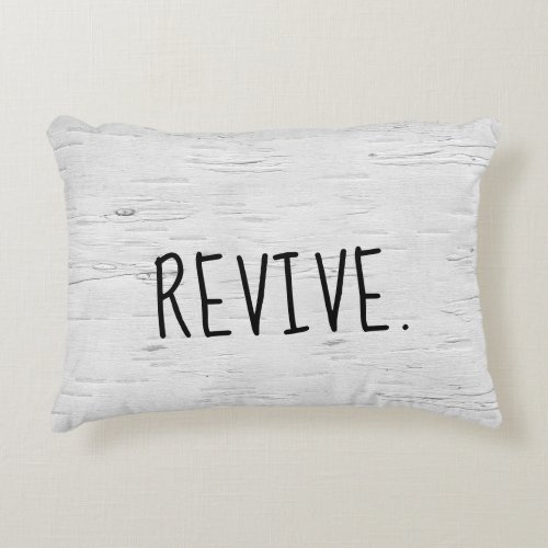 REVIVE Text On Birch Tree  Accent Pillow