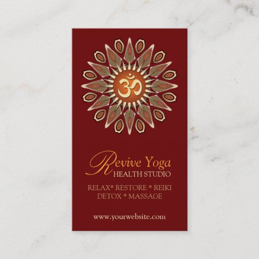 Customizable Revive Yoga Om New Age Business Cards