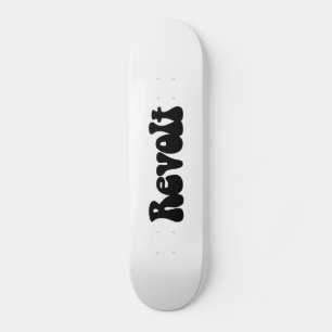 Revolt - Black on White Skateboard Deck