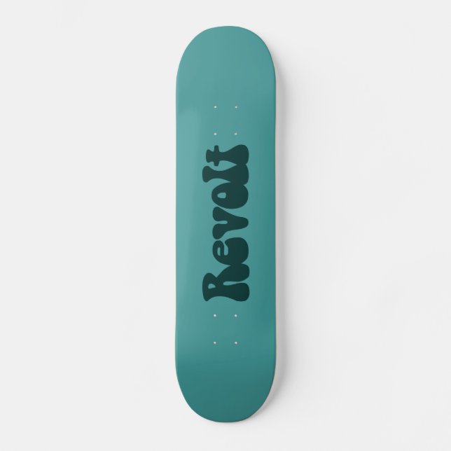 Revolt - Dark Green on Ocean Green Skateboard Deck (Front)