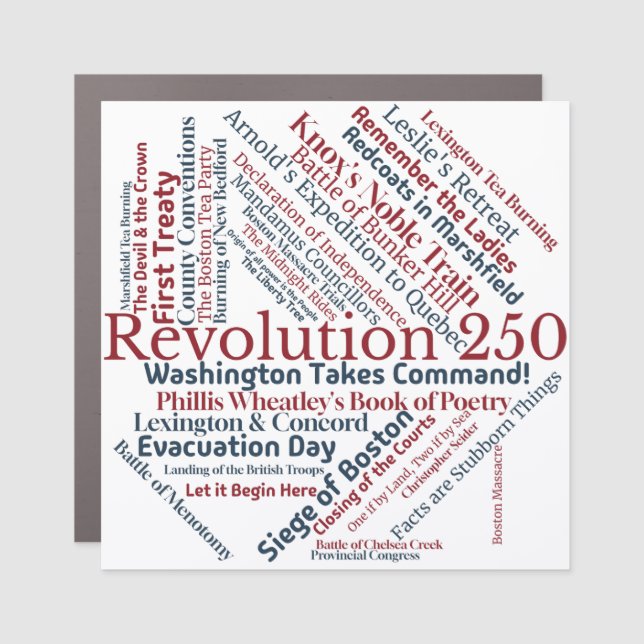 Revolution 250 Word Cloud Magnet (Front)