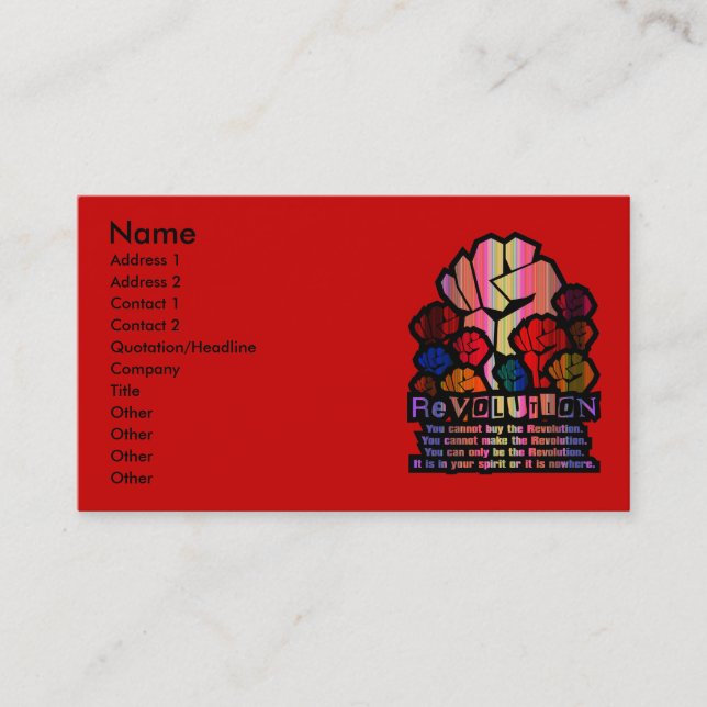REVOLUTION BUSINESS CARD (Front)