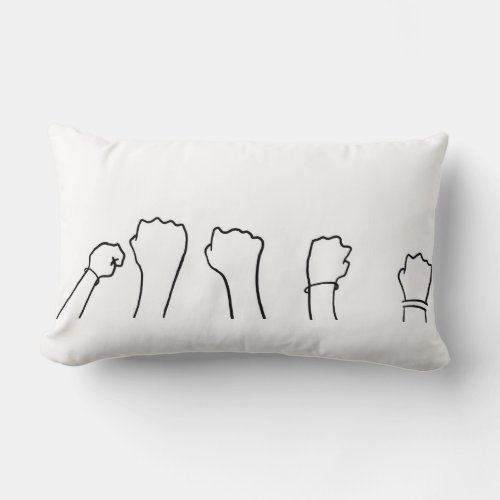 Revolution fists doodle lumbar pillow