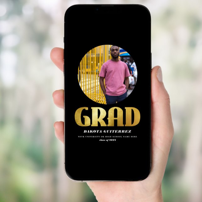 Revolution | Gold & Black Grad Photo Announcement (Front Digital)