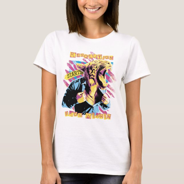 Revolution Starts From Within Fierce Tiger  T-Shirt (Front)