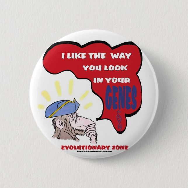 Revolutionary Thinking Monkey Button (Front)