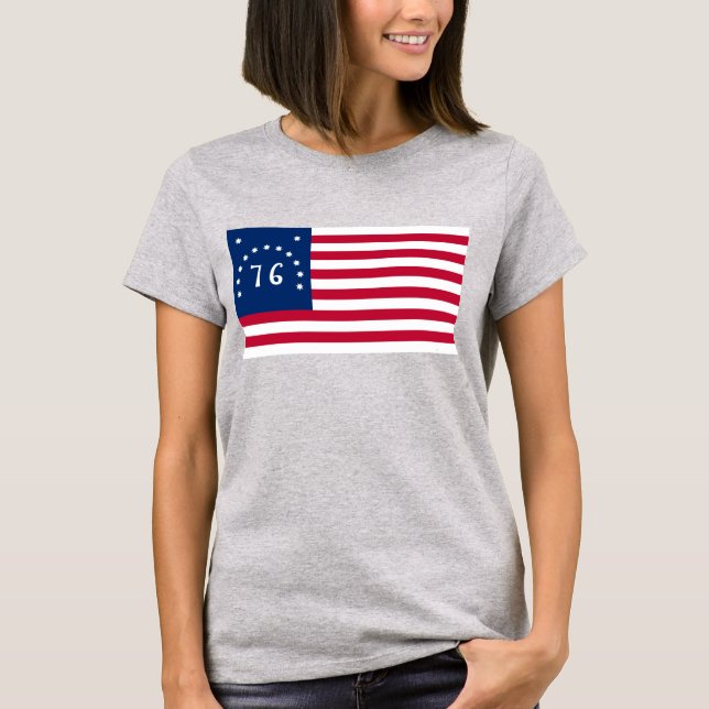Revolutionary War Battle of Bennington U.S. Flag T-Shirt (Front)