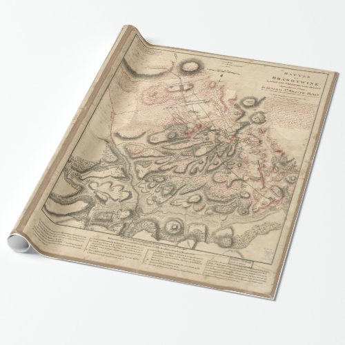 Revolutionary War Battle of Brandywine Map 1777 Wrapping Paper