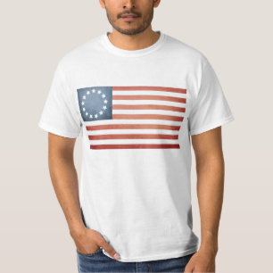 Revolutionary War Betsy Ross Faded U.S. Flag T-Shirt