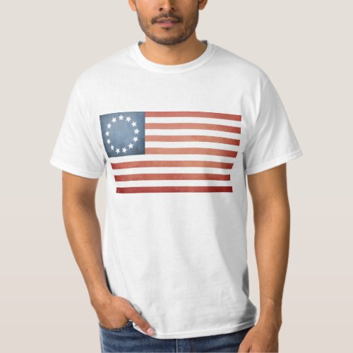 Revolutionary War Betsy Ross Faded US Flag T_Shirt