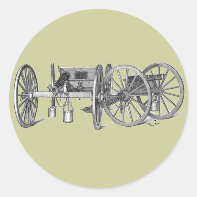 Revolutionary War Cannon Classic Round Sticker (Front)
