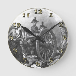Revolutionary War Cannon - Molly Pitcher Round Clock