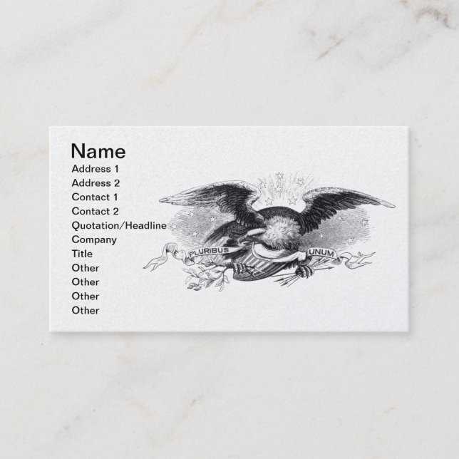 Revolutionary War Eagle Business Card (Front)