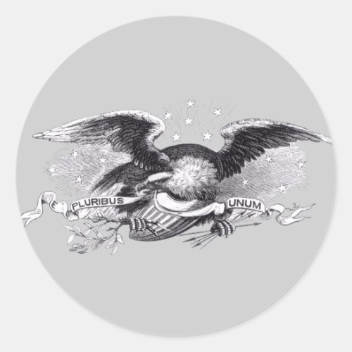 Revolutionary War Eagle Classic Round Sticker