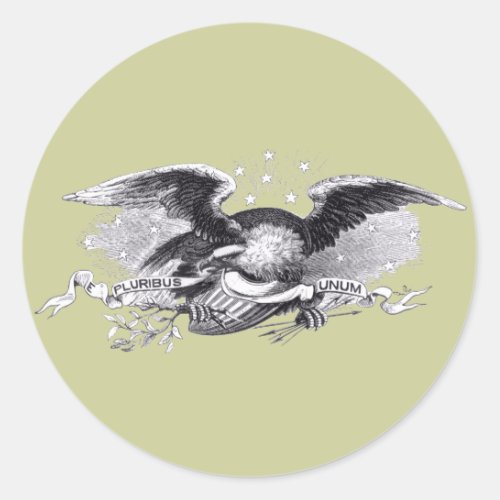 Revolutionary War Eagle Classic Round Sticker