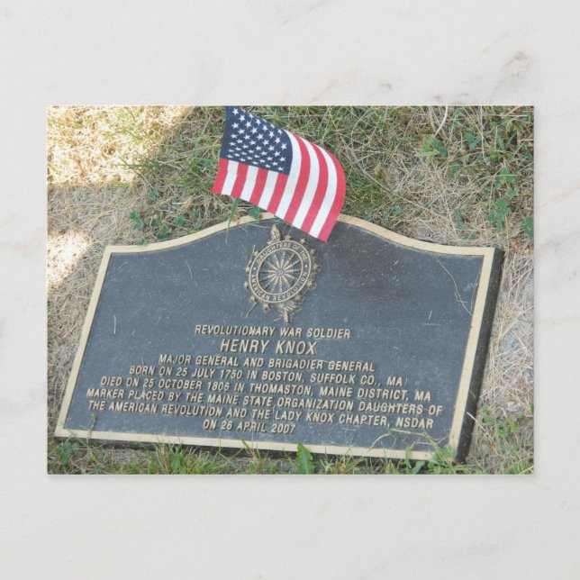 Revolutionary War Maj General Henry Knox Maine ME Holiday Postcard (Front)