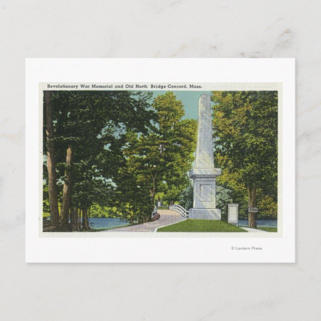 Revolutionary War Memorial, Old North Bridge Postcard (Front)
