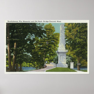 Revolutionary War Memorial, Old North Bridge Poster