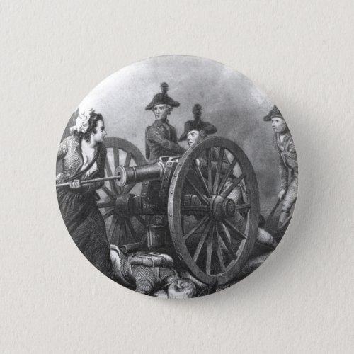 Revolutionary War Molly Pitcher Cannon Button