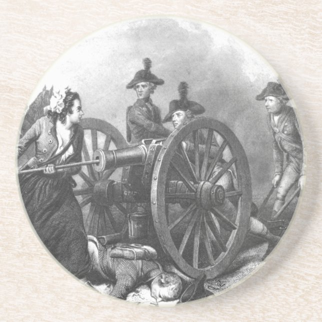 Revolutionary War Molly Pitcher Cannon Coaster (Front)