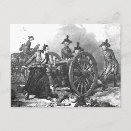 Revolutionary War Molly Pitcher Cannon Postcard