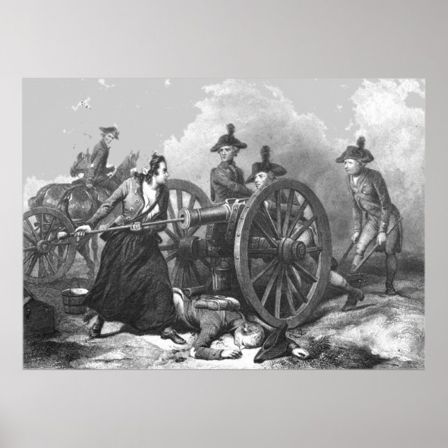Revolutionary War Molly Pitcher Cannon Print (Front)