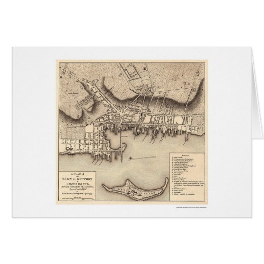 Revolutionary War Newport Map - 1777 Cards (Front Horizontal)