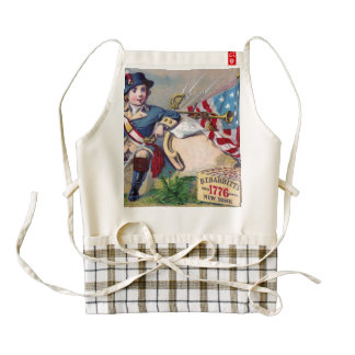 Revolutionary War patriotic boy flag vintage art Zazzle HEART Apron
