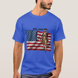 Revolutionary War Soldier & American Flag 250 URM T-Shirt