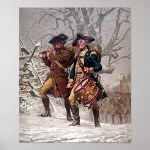 Revolutionary War Soldiers Marching Poster