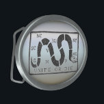 Revolutionary War - Unite or Die Oval Belt Buckle<br><div class="desc">Image of the Revolutionary War stamp symbol published in the Pennsylvania Gazette.  Unite or Die.  Always insist on images with the "By Remi" insignia. Please add your own text.</div>