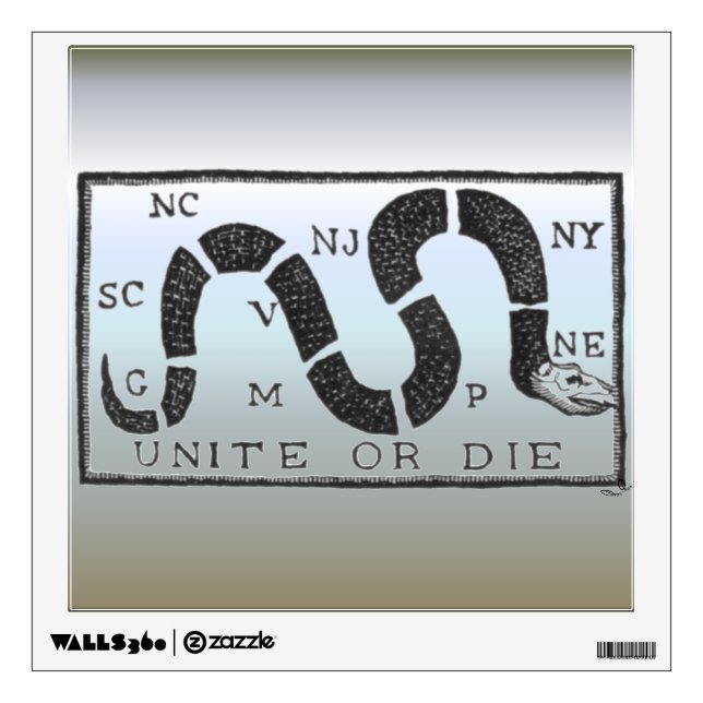 Revolutionary War - Unite or Die Wall Decal (Front)