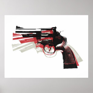 Revolver on White Poster