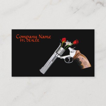 Revolver Rose Gun Business Card by denvercris at Zazzle